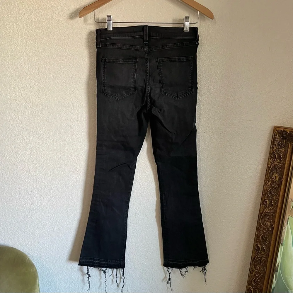 Veronica Beard Carolyn 10” Baby Boot Cropped Jeans Frayed Smokey Grey Pink Boho